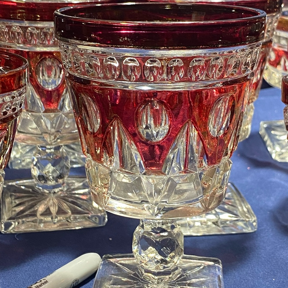 Elegant Red Crystal Goblet 4pc set